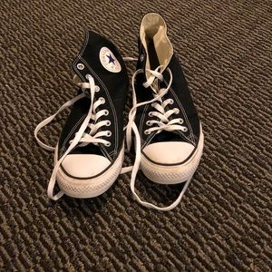 Black high top converse (size 10)